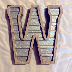 Galvanized W initial sign